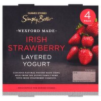Dunnes Stores Simply Better Irish Strawberry Layered Yogurt 500g (4 x 125g)