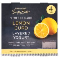 Dunnes Stores Simply Better Lemon Curd Layered Yogurt 500g (4 x 125g)