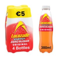 Lucozade Energy Zero Sugar Drink Original 4x380ml PMP €5