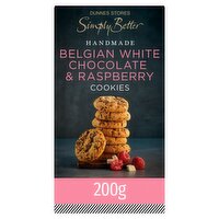 Dunnes Stores Simply Better Handmade Belgian White Chocolate & Raspberry Cookies 200g