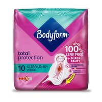Bodyform Total Protection Ultra Long Sanitary Towels wing 10 pack