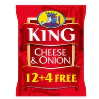 King Cheese & Onion Flavour Potato Crisps 16 x 25g