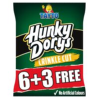 Tayto Hunky Dorys Crinkle Cut Cheddar Cheese & Spring Onion Flavour Potato Crisps 9 x 25g