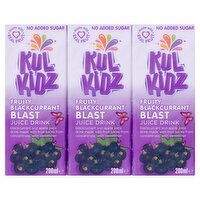 Kul Kidz Fruity Blackcurrant Blast Juice Drink 3 x 200ml