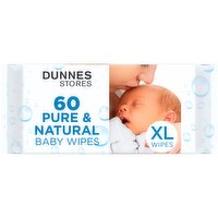 Dunnes Stores 60 Pure & Natural Baby XL Wipes
