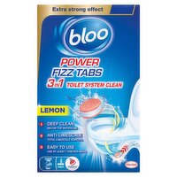 Bloo Power Anti-Limescale Toilet Fizz Tabs - Lemon 8 x 22.5g (180g)