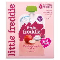 Little Freddie Organic Pink Lady Apple Greek Style Yoghurt Stage 1 +6m Smooth 6 x 100g (600g)