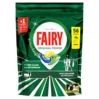 Fairy Original Power Dishwasher Tablets, Lemon, 56 Capsules