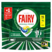 Fairy Original Power  Dishwasher Tablets, Lemon, 15 Capsules
