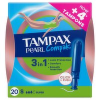 Tampax Pearl Compak Super Tampons With Applicator x20