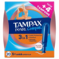 Tampax Pearl Compak Super Plus Tampons With Applicator x20
