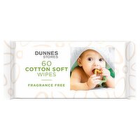 Dunnes Stores 60 Fragrance Free Cotton Soft Wipes