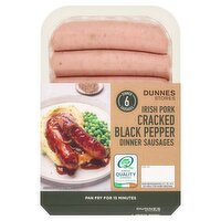 Dunnes Stores 6 Irish Pork Cracked Black Pepper Dinner Sausages 400g