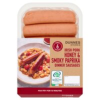 Dunnes Stores 6 Irish Pork Honey & Smoky Paprika Dinner Sausages 400g
