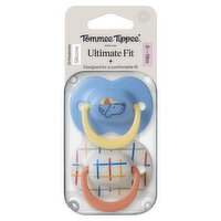 Tommee Tippee Ultimate Fit Soother, 6-18 Months, 2 Pack, Orthodontic Dummy