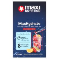 Maxi Nutrition MaxHydrate Strawberry-Lemon Electrolytes & Vitamins Drink Mix Sticks 160g (10 x 16g)