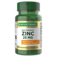 Nature's Bounty Max Strength Zinc 25 Mg 100 Coated Tablets