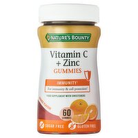 Nature's Bounty Vitamin C + Zinc Orange Flavour 60 Gummies