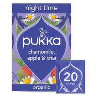 Pukka Organic Night Time Herbal Tea With Chamomile, Apple and Cinnamon 20 Sleep Tea Bags 36g