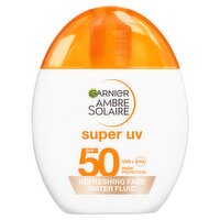 Garnier Ambre Solaire Super UV Face SPF50 Refreshing Water Sun Protection Fluid Glow 40ml