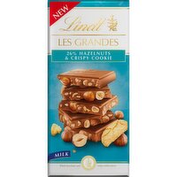 Lindt Les Grandes Hazelnut & Crispy Cookie Milk Chocolate Bar 150g