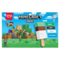 Wall's Minecraft Vanilla & Chocolate Ice Cream Sticks 4 x 75ml