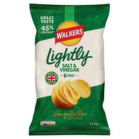 Walkers Lightly Salt & Vinegar Multipack Crisps 6x25g