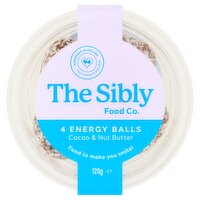 The Sibly Food Co. 4 Cacao & Nut Butter Energy Balls 120g