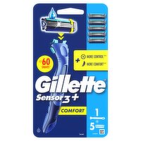 Gillette Sensor 3+ Comfort Men’s Razor + 5 Blade Refills