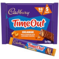 Cadbury Timeout 5-pack Orange Chocolate WaferBiscuit Bars Multipack (5x 18g bars) 90 g
