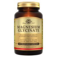 Solgar Magnesium Glycinate 60 Vegetable Capsules Food Supplement