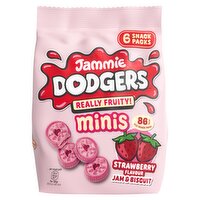Jammie Dodgers Minis Really Fruity Strawberry Flavour Biscuits 6 Snack Packs