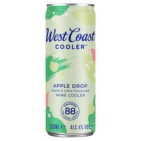 West Coast Cooler Apple Drop Apple & Lime Flavoured Wine Cooler 250ml