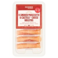 Dunnes Stores 6 Smoked Prosciutto & Castelli Cheese Rollitos 66g