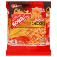 Koka Oriental Instant Noodles Spicy Chicken Flavour 340g (4 x 85g)