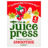 The Juice Press Strawberry & Banana Smoothie 4 x 180ml