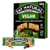 Eat Natural Fruit & Nut Bars Peanuts, Coconut & Dark Chocolate 3 x 40g