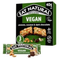 Eat Natural Fruit & Nut Bars Peanuts, Coconut & Dark Chocolate 3 x 40g