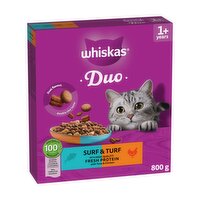 WHISKAS 1+ DUO Surf & Turf Dry Cat Food 800g