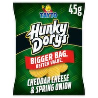 Tayto Hunky Dorys Cheddar Cheese & Spring Onion Flavour Potato Crisps 45g