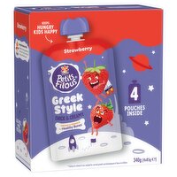 Petits Filous Kids Greek Style Strawberry Yoghurt Pouch 4x85g