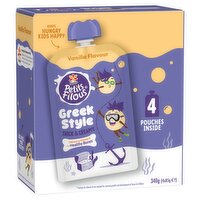 Petits Filous Kids Greek Style Vanilla Yoghurt Pouch 4x85g