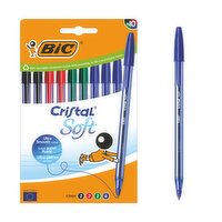 The BIC Cristal Soft Ball Pens x10