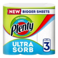 Plenty Ultrasorb Kitchen Roll 3 Rolls