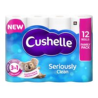 Cushelle Seriously Clean Toilet Roll 12 Standard Rolls