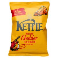 Kettle Mature Cheddar & Red Onion Potato Chips 130g