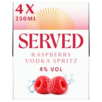 Served Raspberry Vodka Spritz 4 x 250ml
