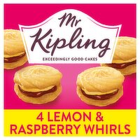 Mr Kipling Lemon & Raspberry Viennese Whirls Cakes 4 Pack