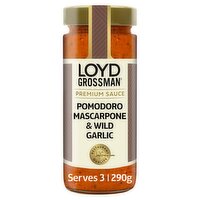Loyd Grossman Pomodoro, Mascarpone & Wild Garlic Tomato Pasta Sauce Jar 290g