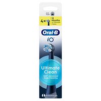 Oral-B iO Ultimate Clean Black, Original Replacement Round Brush Heads, 4